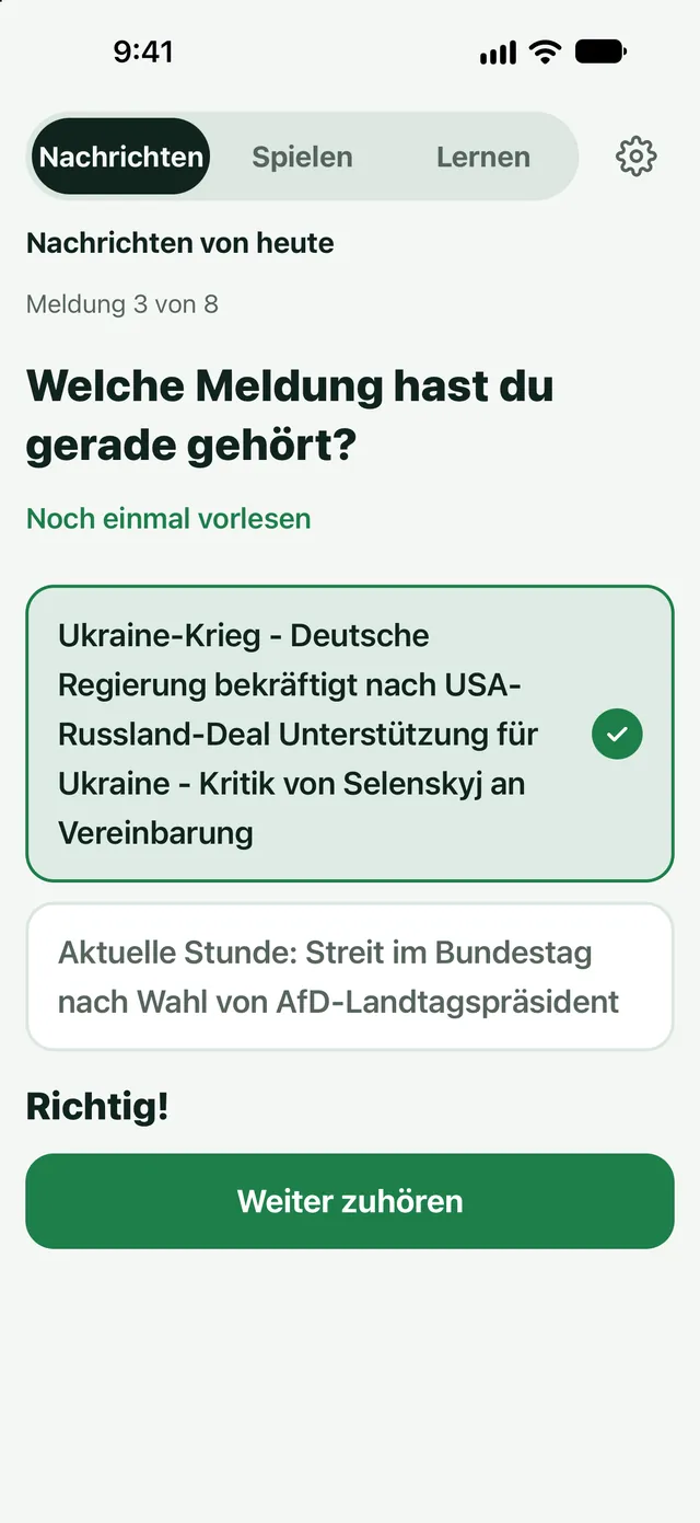 Welche Meldung war das gerade?