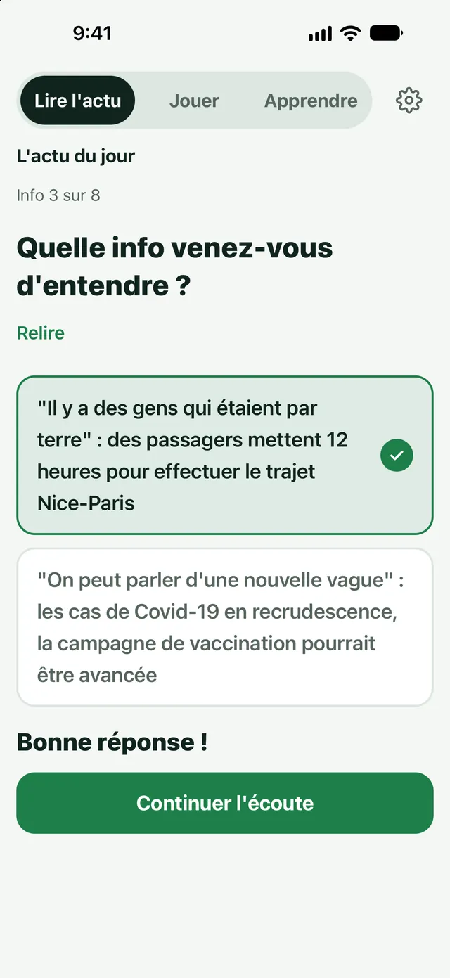 Vous avez bien écouté ?