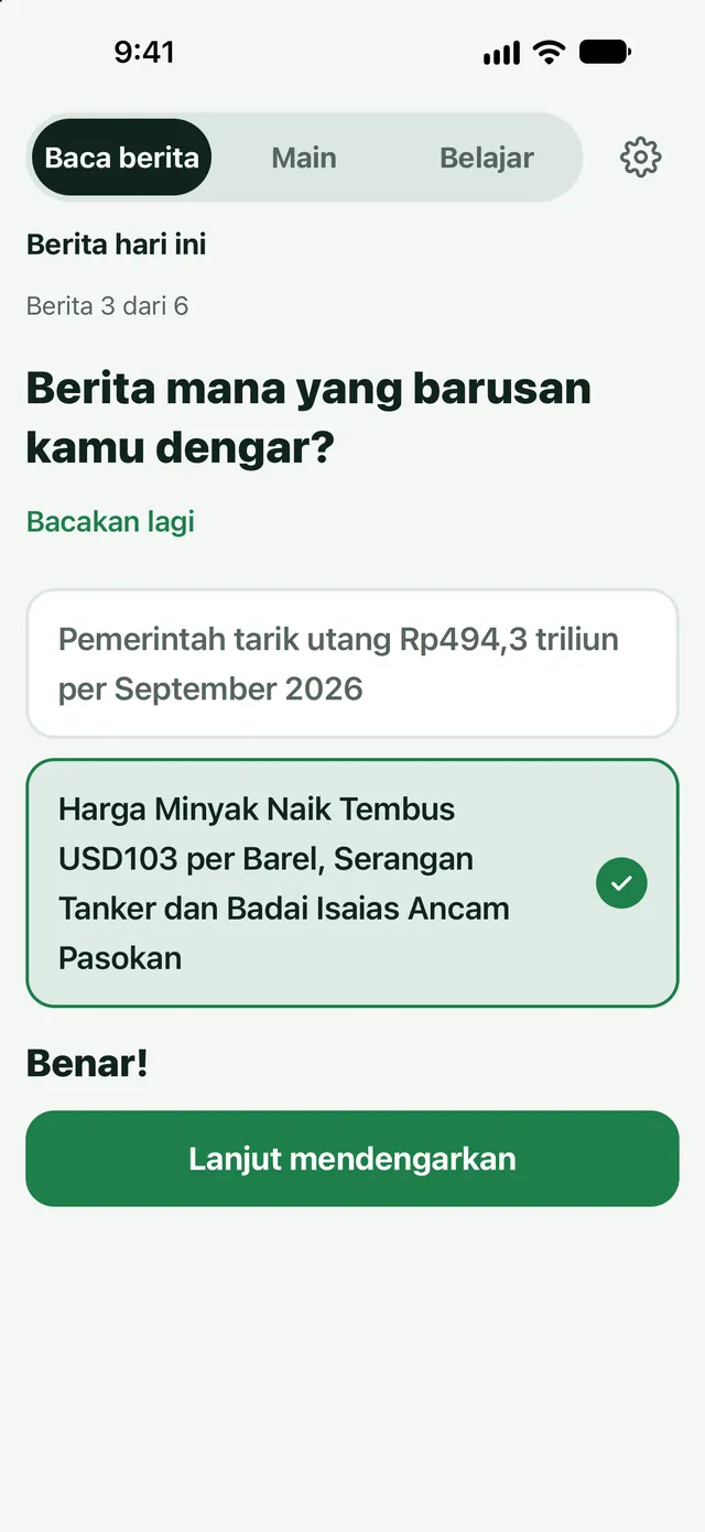 Tadi dengar berita yang mana?