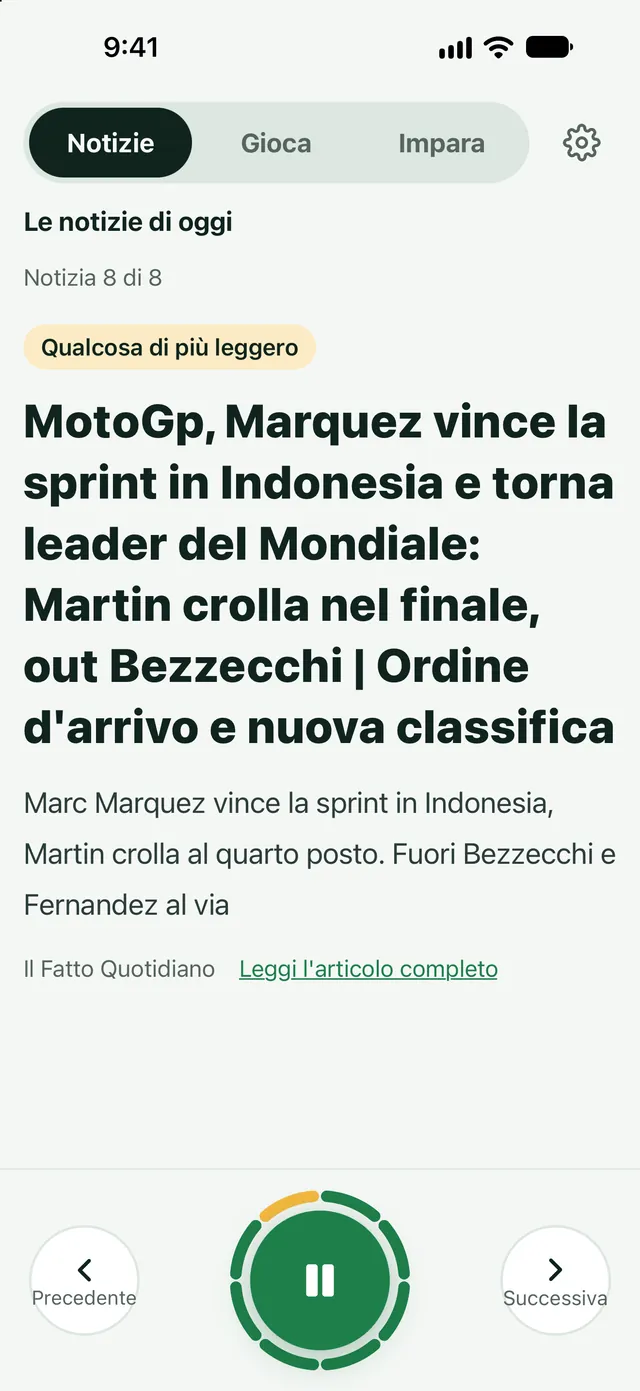 Leggi le notizie: Notizie di oggi, lette per te