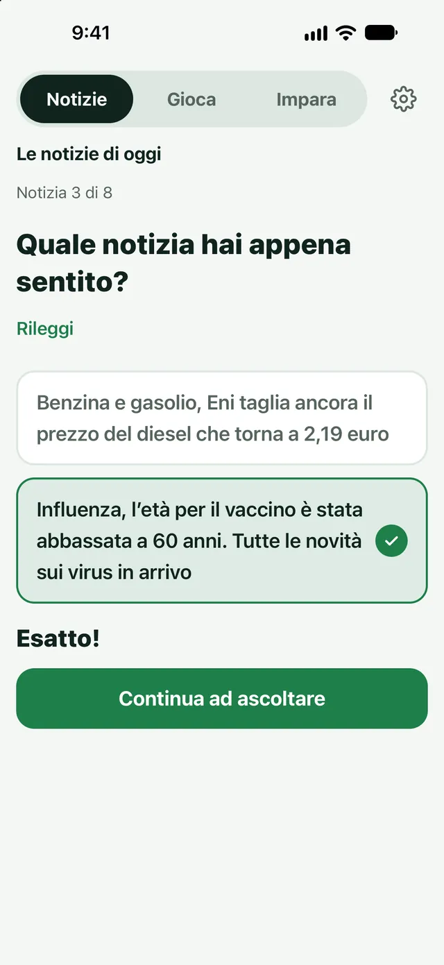 Che notizia hai sentito?