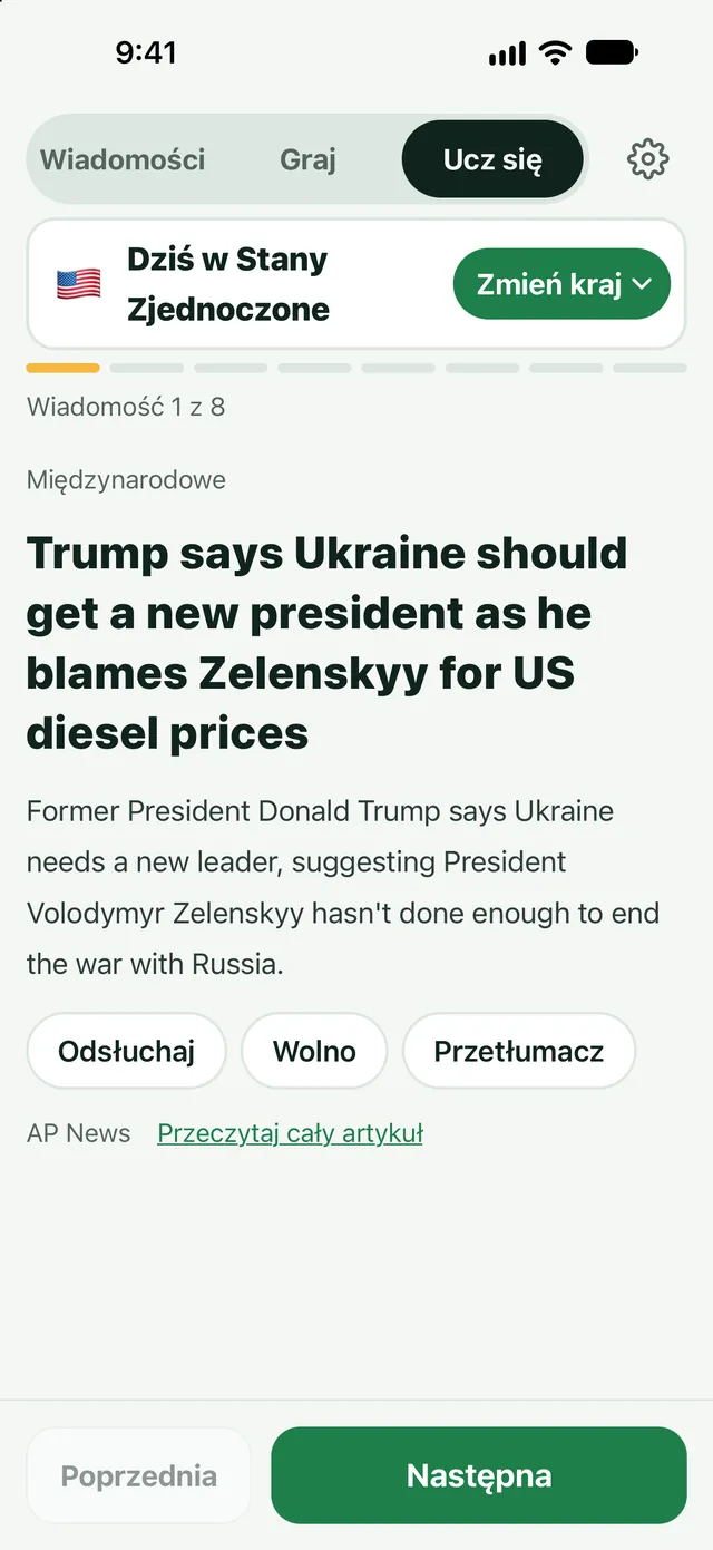 Ucz się: Nauka języka z wiadomości