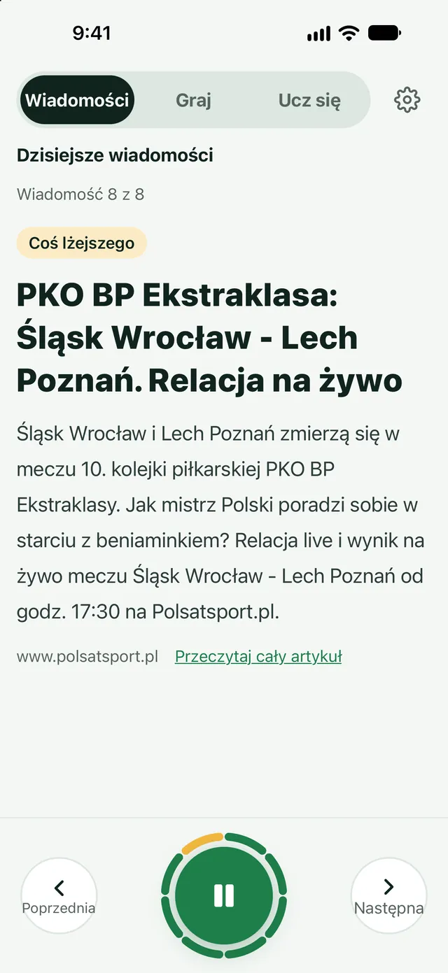 Czytaj wiadomości: Dzisiejsze wiadomości na głos