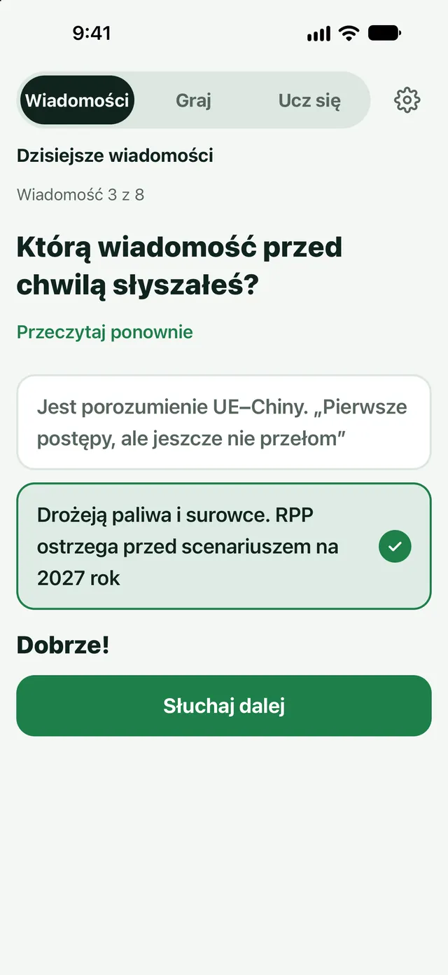 Która to była wiadomość?