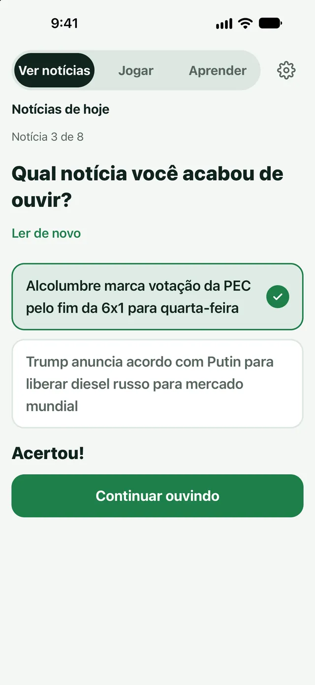 Que notícia você ouviu?