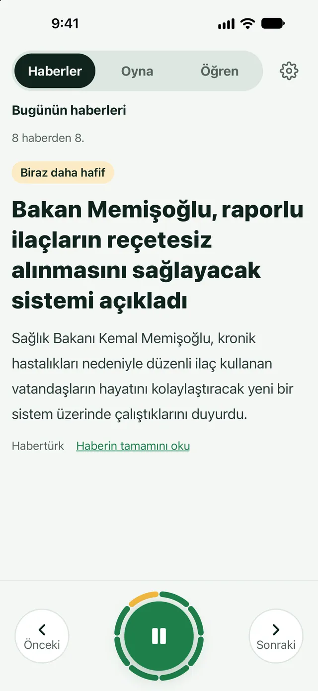 Haber oku: Günün haberleri, sesli okunur