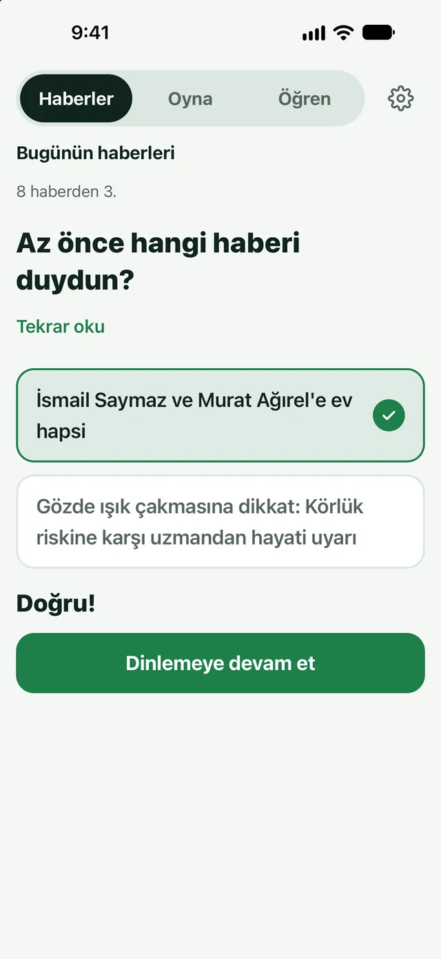 Az önce hangi haberi duydun?