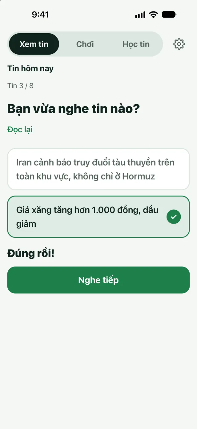 Bạn vừa nghe tin nào?